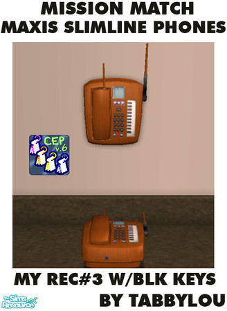 Sims 2 — TL - MM SlimLine Wall+Table Recolor3Blk by TabbyLou — My Recolor #3 Wood with black keys Recolor of Maxis