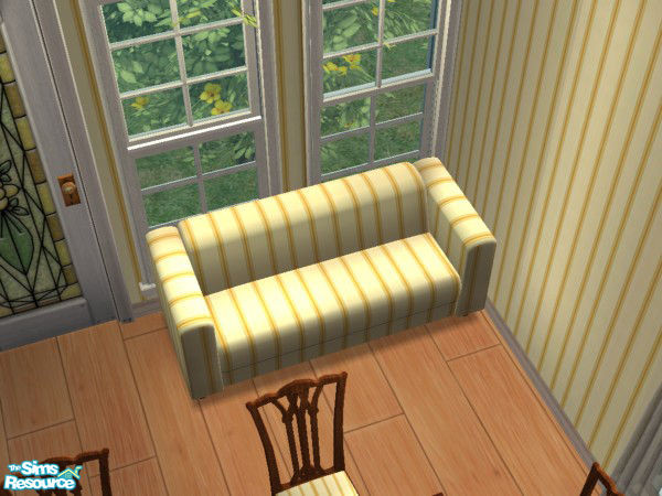 Sims 2 — Buttercup Yellow & Gold Dining Room Sofa by foxysensei — Buttercup Yellow & Gold Dining Room: A lovely