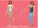 Sims 4 — Floral Legging by Chanchan24_ — It is a basic game of leggings with inlay of a pattern above.
