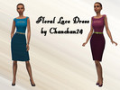 Sims 4 — Floral Lace Dress by Chanchan24_ — This is a dress from the base game recoler in 2 colors with some front and
