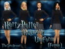 Sims 4 — Hogwarts Uniform (Female) Set by TheSimsBennet — Set of 4 Howarts houses uniform (Female) Slytherin Gryffindor
