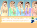 Sims 4 — Off-The-Shoulder Sweater Pastel/Neon Recolours by awkwardbirb — Hello! This is the first ever recolour I've
