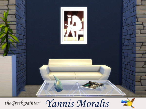 Sims 4 — evi Yannis Moralis 8 by evi — Part of a set of ten modern paintings of Yannis Moralis who was an outstanding