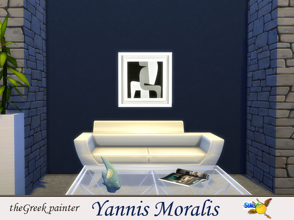 Sims 4 — evi Yannis Moralis 10 by evi — Part of a set of ten modern paintings of Yannis Moralis who was an outstanding