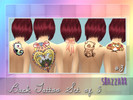 Sims 4 — Shazzarr's Back Tattoo Set of 5 #3 by Shazzar — Five kawaii back tattoo designs. 