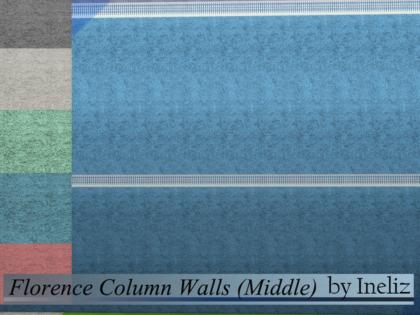Sims 4 — Florence Column Walls (Middle) by Ineliz — This masonry wall is part of the Florence Column Wall Set. This is