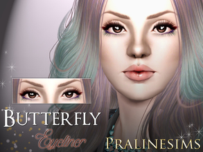 Sims 3 — Butterfly Eyeliner by Pralinesims — New eyeliner for your sims! Your sims will love their new look ;) - Fits