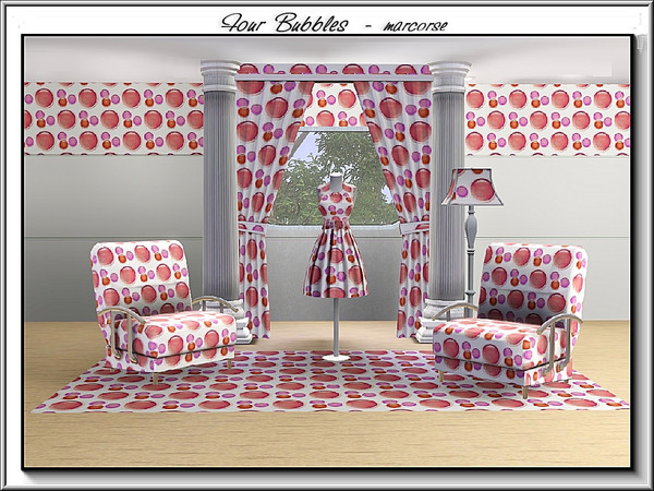 Sims 3 — Four Bubbles_marcorse by marcorse — Geometric pattern: four bubbles in shades of pink