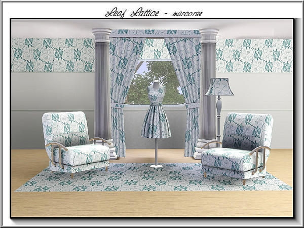 Sims 3 — Leaf Lattice_marcorse by marcorse — Abstract pattern: design of curled leave stems in a lacy lattice effect.