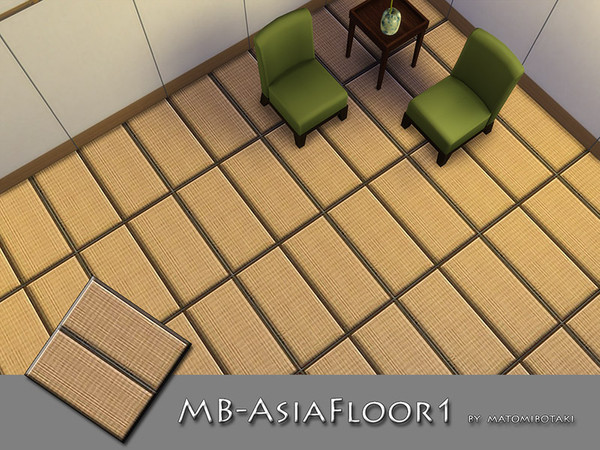 Sims 4 — MB-AsiaFloor1. by matomibotaki — MB-AsiaFloor1 - asian floor with bamboo wickerwork pattern, created for Sims 4