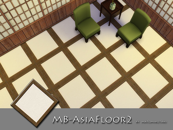 Sims 4 — MB-AsiaFloor2 by matomibotaki — MB-AsiaFloor2 - asian floor with bamboo panel pattern, created for Sims 4 by