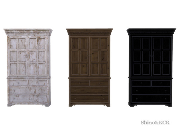Sims 4 — Living Moroso - Cupboard by ShinoKCR — shappy aged Cupboard which also comes in darkwood and black lacked wood