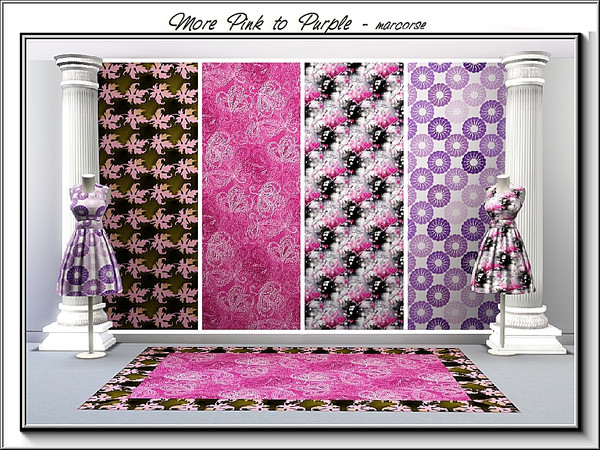 Sims 3 — More Pink to Purple_marcorse. by marcorse — Four more patterns in the pink to purple colour range. Daisy
