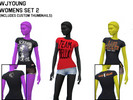 Sims 4 — WWE/NXT Women's Set 2 by wjyoung85 — Set of WWE &amp; NXT tee's for women teen-elder. Includes: - Paige -