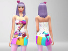 Sims 4 — [Katy Perry] Candy Dress by Pincesa — Katy Perry, California Gurls dress