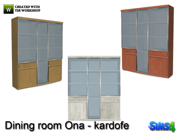 Sims 4 — kardofe_Dining room Ona_Cupboard by kardofe — Sideboard with glass doors in three different textures