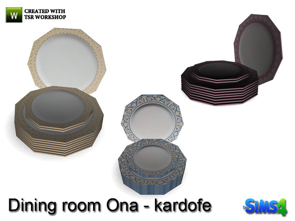 Sims 4 — kardofe_Dining room Ona_Plates by kardofe — Stack of dishes in three different textures