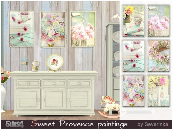 Sims 4 — Sweet Provence paintings by Severinka_ — Delicate paintings in the style Shabby, Provence in the old frame. 1