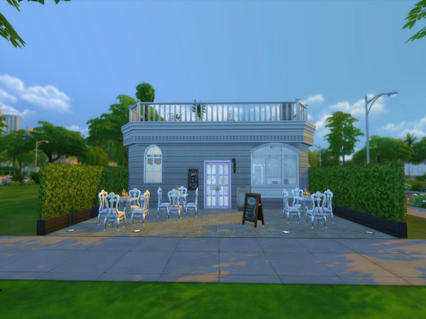 Sims 4 — Hearts Bakery by CullenGirl19012 — A bakery retail community lot. Fitted with one bathroom, one kitchen and an
