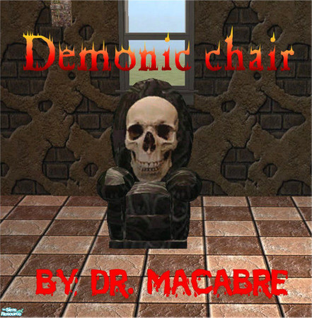 Sims 2 — Demonic Livingroom - Chair by Dr. Macabre — This chair was owned by a monk centuries ago, and was possed by not