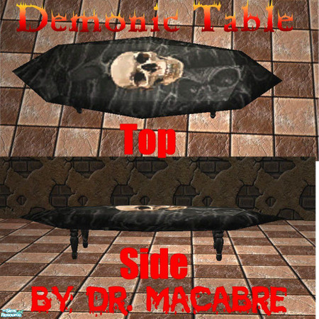 Sims 2 — Demonic Livingroom -Coffee Table by Dr. Macabre — This coffee table was owned by a monk centuries ago, and was