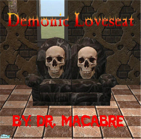 Sims 2 — Demonic Livingroom - Loveseat by Dr. Macabre — This loveseat was owned by a monk centuries ago, and was possed