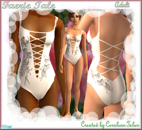 Sims 2 — Faerie Tale - Adult -Embrodered Swimsuit by Cerulean Talon — Sims can live in a magical world where luxury can