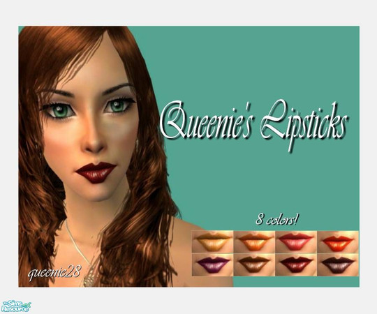 Sims 2 — Queenie's Lipsticks by queenie28 — My first attempt at making lipsticks. 8 colors available. Hope you like!