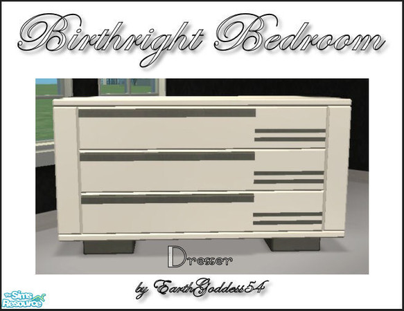 Sims 2 — Birthright Bedroom - Dresser by EarthGoddess54 — Made to match the luxurious Birthright Bedroom set in classic