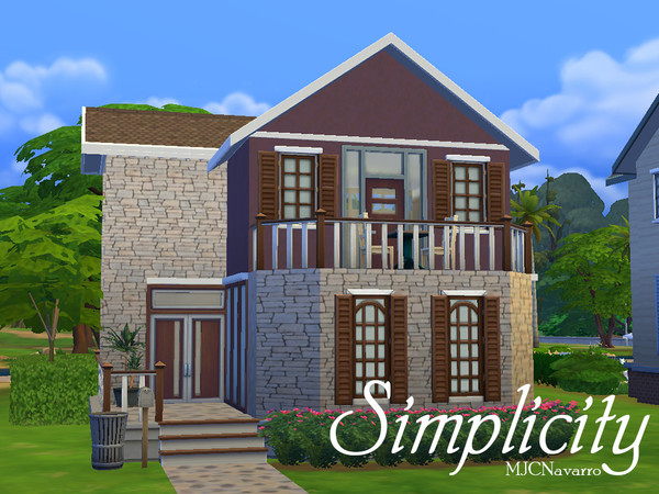 Sims 4 — Simplicity (Base Game/No CC) by MJCNavarro — This house is a perfect fit for 1-2 sims. Featuring an open layout