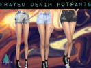 Sims 4 — Frayed Denim Hotpants by Layneth — For Female. Age Appropiate: Teen, Young Adult, Adult And Elder. Outfit Type: