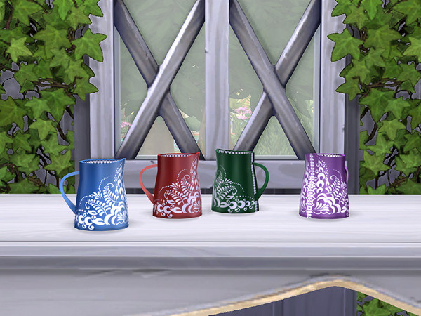 Sims 4 — Slavic Jug by soloriya — This porcelain jug with traditional slavic painting is a beautiful idea for your house.