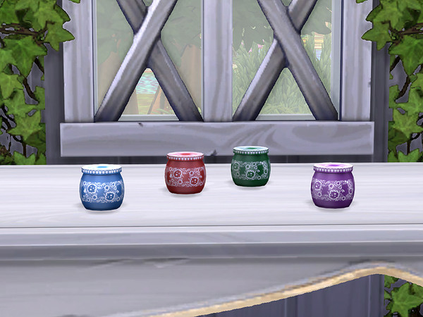 Sims 4 — Slavic Jar by soloriya — Handcrafted slavic honey jar with a lid. Part of Slavic Tableware set. 4 variants.