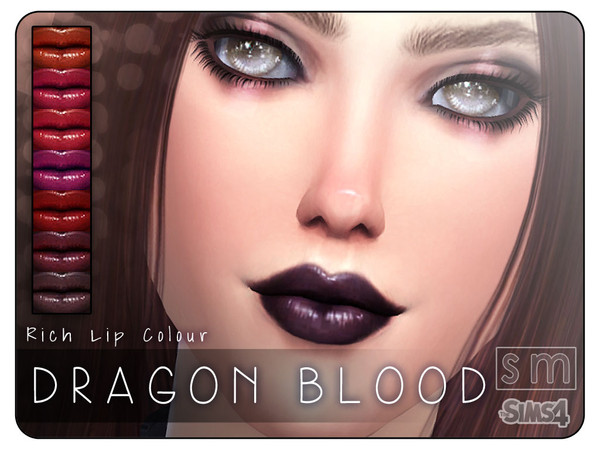 Sims 4 — [ Dragon Blood ] - Rich Lip Colour by Screaming_Mustard — A set of deep, dark and highly pigmented lip colours