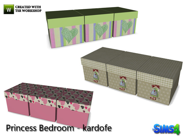 Sims 4 — Enter title here...kardofe_Princess bedroom_Box by kardofe — Three storage boxes to put on the shelf