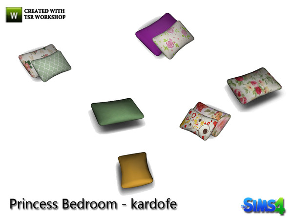 Sims 4 — kardofe_Princess bedroom_Cushions by kardofe — Cushions placed on the bed