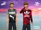 Sims 4 — Puma & Adidas Tshirt by TangJaYuan2 — Puma leopard t-shirt and red adidas t-shirt for male sims. Hope you