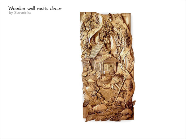 Sims 4 — Wooden wall rustic decor 01 by Severinka_ — Wooden wall rustic decor 01 - country landscape 1 color 