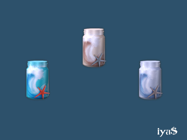 Sims 4 — Decorated Mason Jar by soloriya — Pint size mason jar painted and distressed for a beach and cottage look. 3