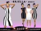 Sims 4 — Briella dress by Shadowcat_Catshadow — Elegant SccS dress in classic Black and white print-fabrics Hair: