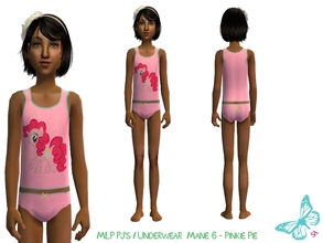 Sims 2 — MLP Mane 6 Underwear/Sleepwear Set - Pinkie Pie by sinful_aussie — Underwear featuring characters from the MLP