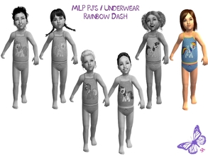 Sims 2 — Toddler MLP Mane 6 Underwear/Sleepwear Set - Rainbow Dash by sinful_aussie — Underwear featuring characters from