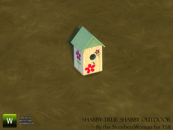 Sims 4 — Shabby Chic Living True Shabby Outdoor Bird House by TheNumbersWoman — True Shabby for your outdoor area