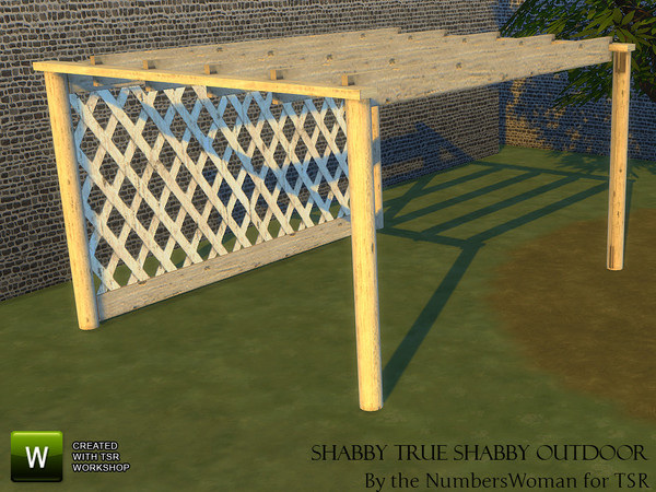 Sims 4 — Shabby Chic Living True Shabby Outdoor Canopy Frame by TheNumbersWoman — True Shabby for your outdoor area