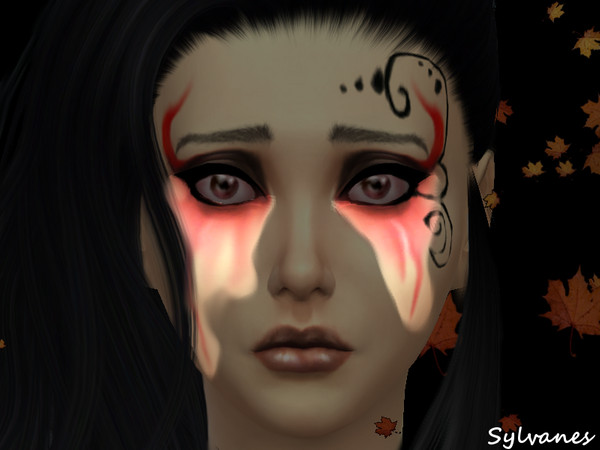 Sims 4 — VF Blush01_T.D. by Sylvanes2 — Blood tears inspired by Victoria Frances, under blush in CaS.