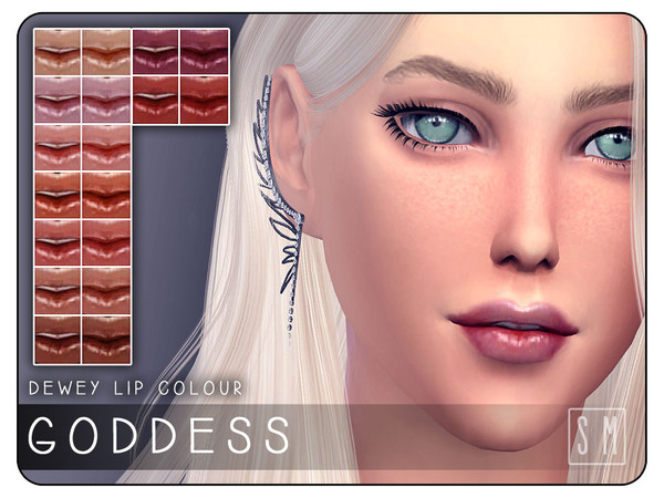 Sims 4 — [ Goddess ] - Dewy Lip Colour by Screaming_Mustard — A brilliantly dewy wet-look lip colour in 9 shades, with