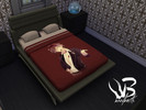 Sims 4 — Diabolik lovers double bed by Baalberith-chan — Double bed, linen with brothers Sakamaki from anime Diabolik