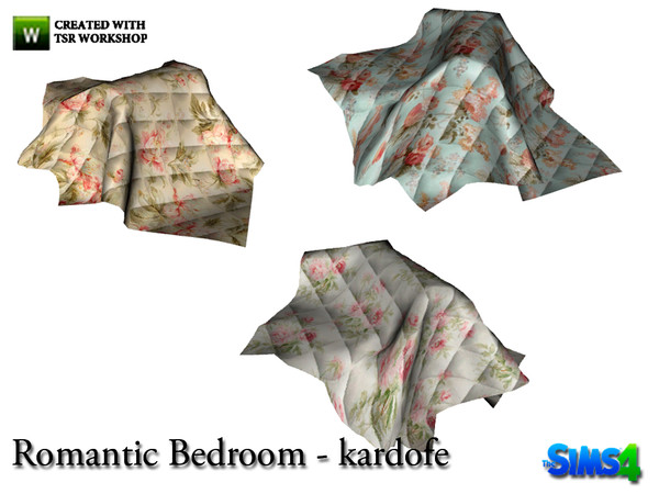 Sims 4 — kardofe_Romantic Bedroom_Blanket by kardofe — Comfortable quilt, quilted, to place on the arm of the couch