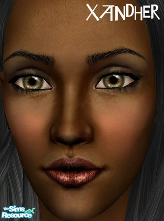 Sims 2 — Foxy Lipstick - Cinnamon by Xandher — A neutral reddish brown lipstick with a slightly expanded alpha outline