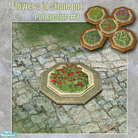 Sims 2 — S2S Park Flowers - Pot Recolor #1 by sims2sisters — Pot Recolor of the MESH#1